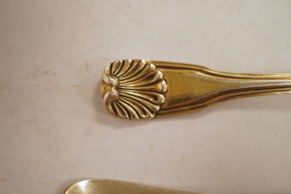 A collection of assorted mainly 18th century silver three pronged table forks, including a pair of dog nose, 19.1cm, most with indistinct or rubbed marks, together with a similar collection of thirteen silver three prong